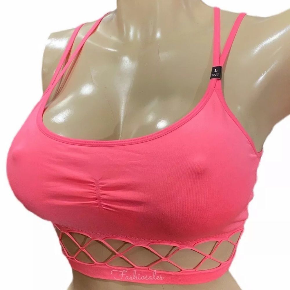 Victoria’s Secret Seamless Unlined Lattice waist bralette bra  Coral